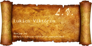 Lukics Viktória névjegykártya